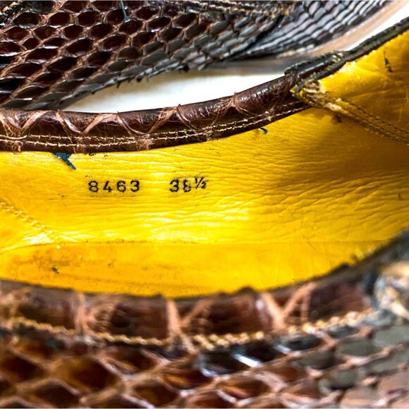 Patrick Cox Wannabe 90s Snake Skin Lace-Up Moc Shoes EU 38.5 / US 8–8.5 Vintage - Picture 8 of 9